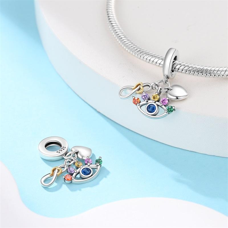 Classic 100% Copper Daemon Angel Cross Evil Eye Charms Beads Fit 3Mmoriginal Bracelets Diy Party Jewelry