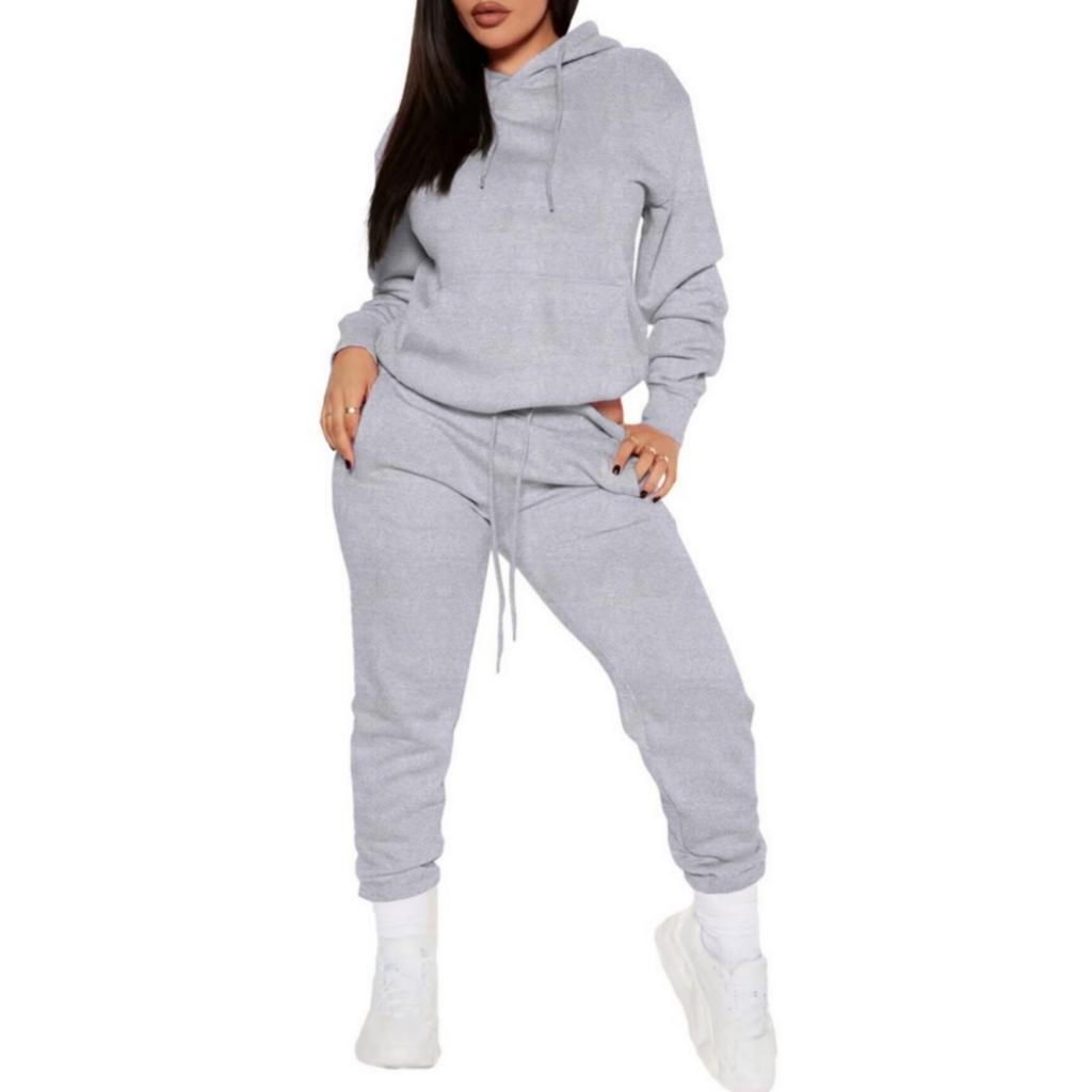 Fashionable Women's Casual Sweatshirt Hooded Sports Suit