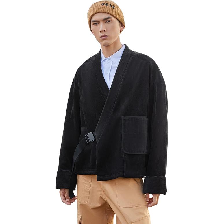 Li Ning X Jackie Chan Collaboration Kung Fu Series Loose Casual Lace-Up Jacket Men Jacket Black AFDR825-2