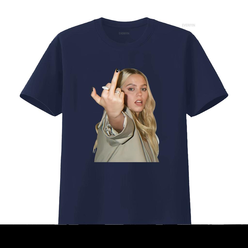 Renee Rapp Middle Finger T Shirt Hip Hop Style Fashion Statement Vintage Washed Streetwear Unisex Homme Versatile