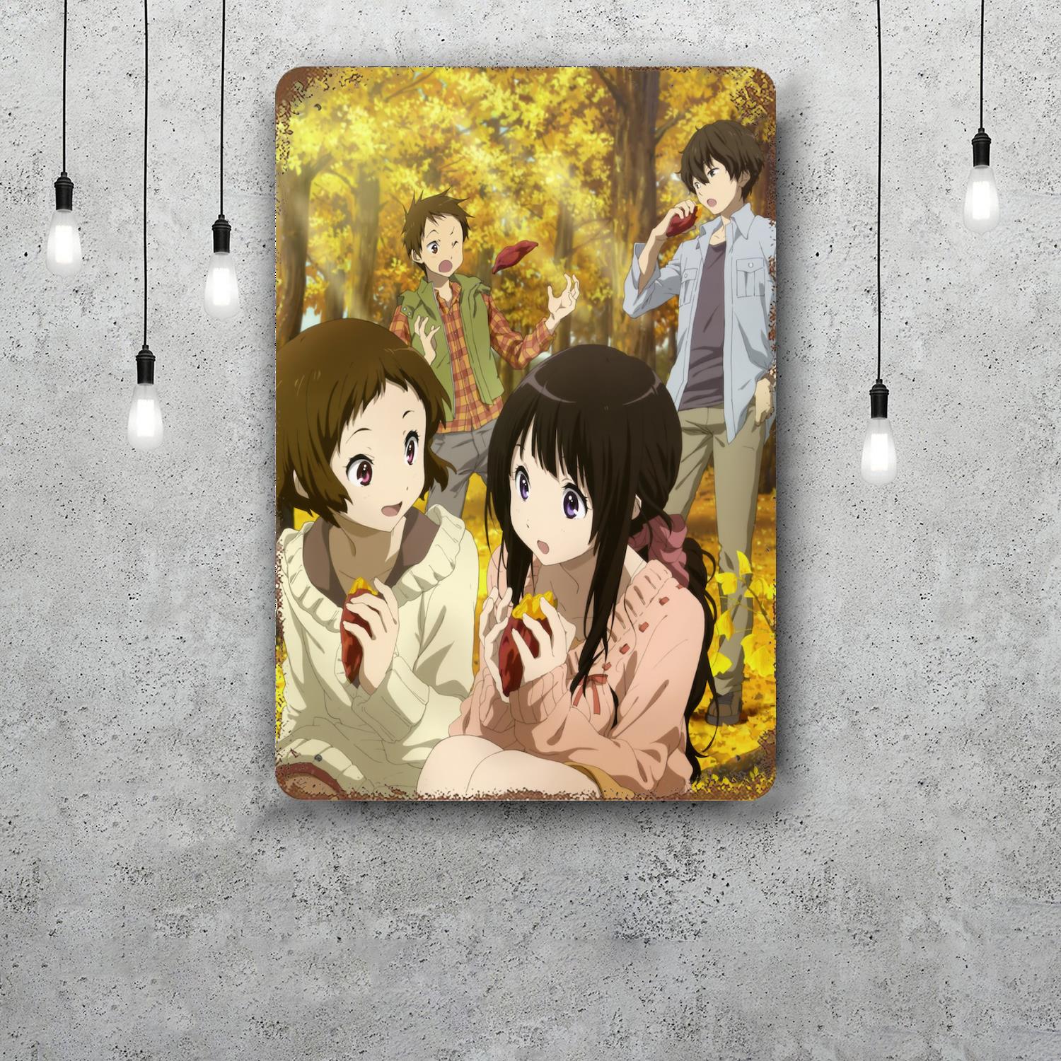 

hyouka anime Vintage Metal Tin Signs Posters Decor Retro Metal Plaque Wall Art Decor for Garage Bar 20x30cm（7.8x11.8inch）