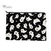 Large Capacity Pencil Bag Storage Bag, Halloween Pattern Print, Durable Canvas Zippered Clear Print Cosmetic Organizer Travel Toiletry Case,