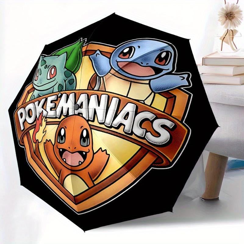 PokeManiacs Pokémon Automatic Open/Close Umbrella, Portable 3-Fold Compact Umbrella for Men & Women, Perfect Gift for Birthday, Christmas Id