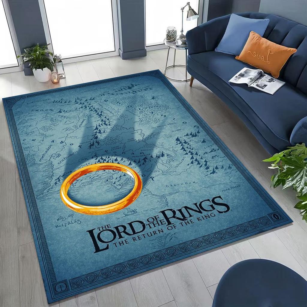 3D L-Lord of The Rings H-Hobbit Movie Board Rug for Bedroom Living Room Sofa Home Doormat Decor, Large Kids Non-slip Floor Mat