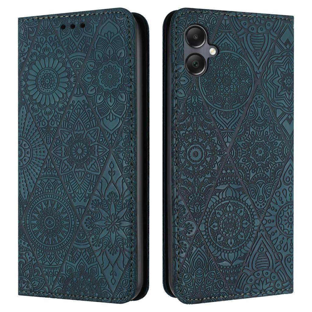 For Samsung Galaxy A06 4G Case Imprinted Flower Wallet Stand Leather Phone Cover
