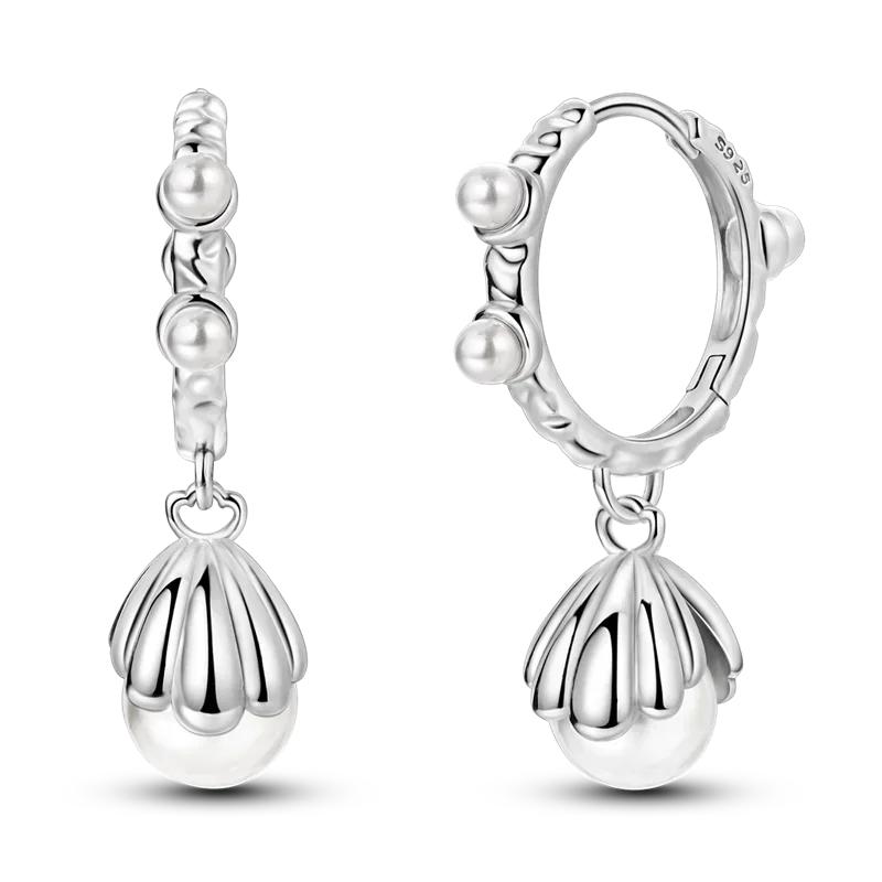925 Silver Love Feather Moon Star Heart Earrings Fit Original Charms Hoop for Women Girls Stud Earring Jewelry Gifts