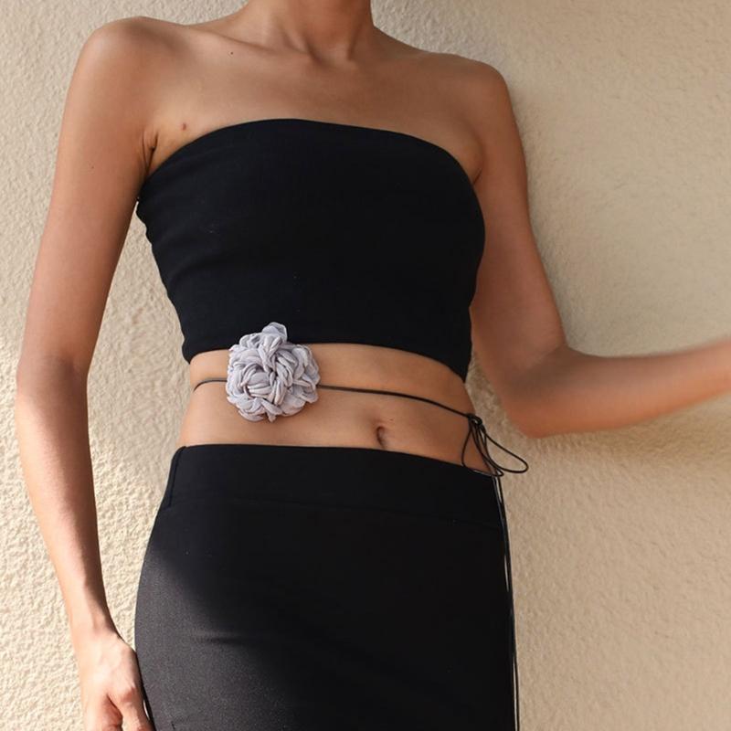 Fabric Flower Choker Necklace Handcrafted Blossom Tie Adjustable Simple Design Elegant Floral Collar Suitable for Party