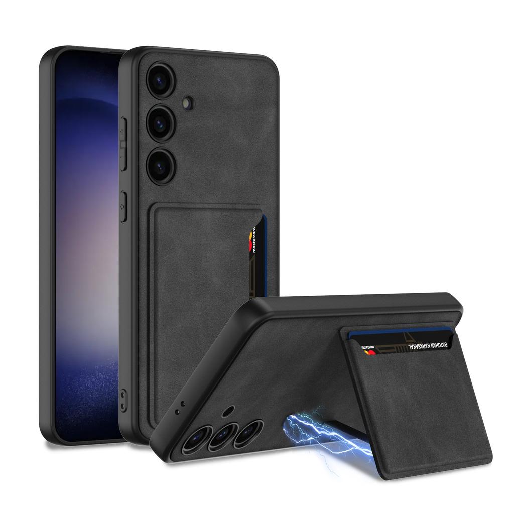 Applicable To Card Samsung S24Ultra Mobile Phone Case Matte Pickup Bag S24plus Leather Case Hard Case New Model