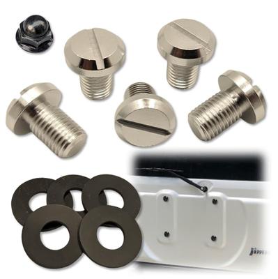 Solunaterra Jimny Back Door Bolt Spare Tireless Cap M10 P1.25 with Rubber Washers Cosmetic Bolt (Silver)