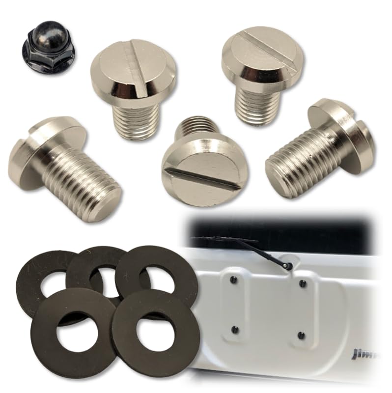 

solunaterra Болт задней двери Jimny Крышка без запасного колеса M10 P1.25 с резиновыми шайбами Косметический болт (Серебряный) серебряный