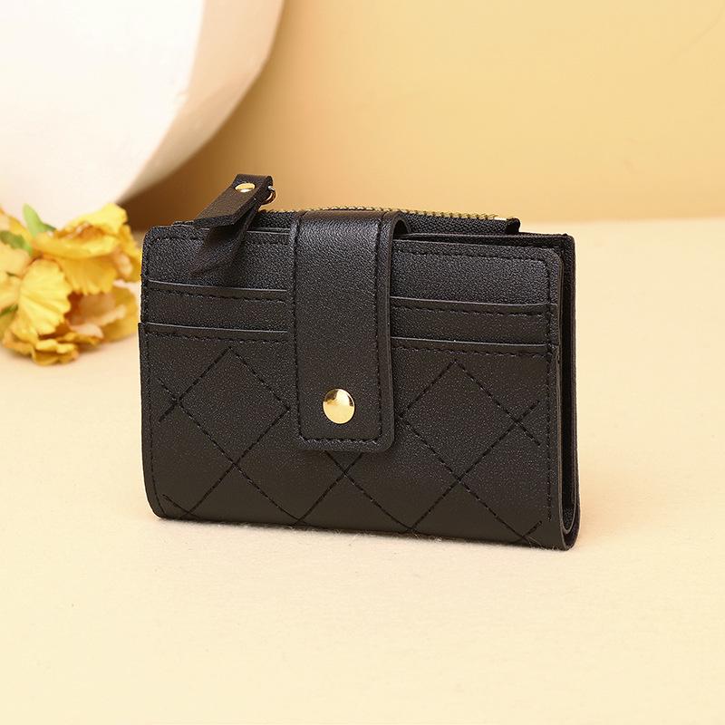 2025 Trendy Women's Short Wallet: Korean-Style Solid Color Card Holder & Coin Purse