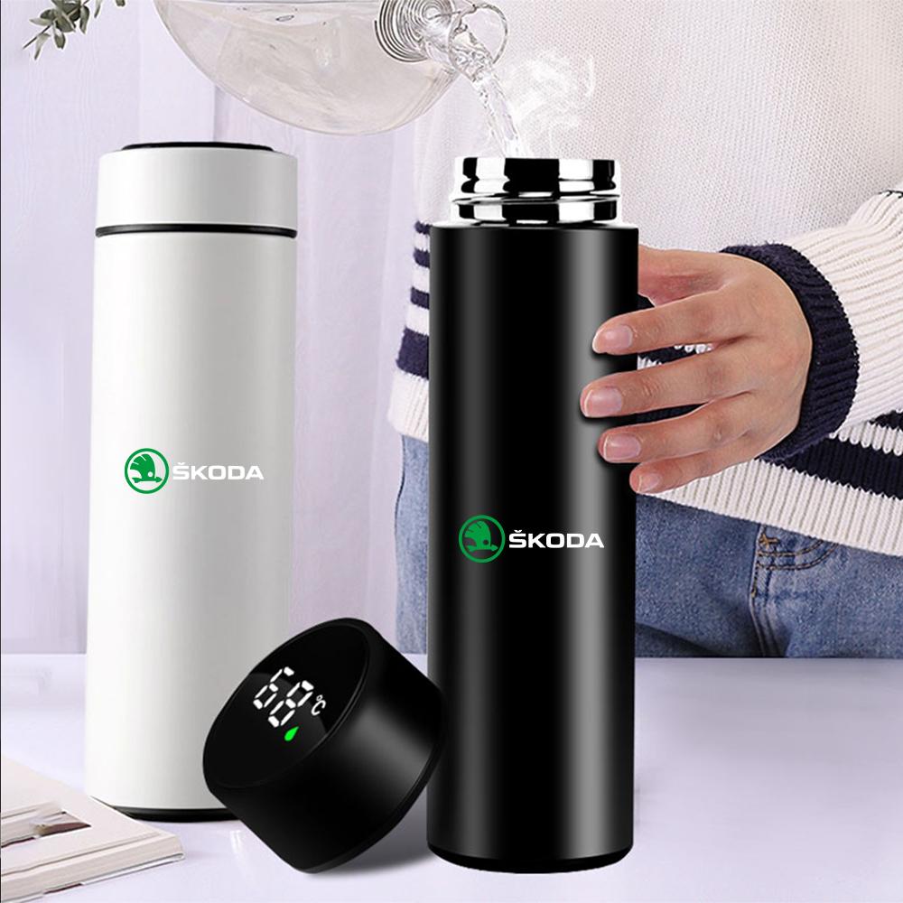 1pc Thermos Bottle Smart Cup With Temperature Display 304 Stainless Steel Vacuum Insulated Intelligent Cup For Skoda Octavia VII pae455