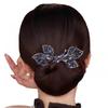 Rhinestone Flower Hair Clip,Whale Tail Rhinestone Flower Hair Clip,Lazy Hair Curler Deft Bun Maker,Ocean Blue Feather Hairpin