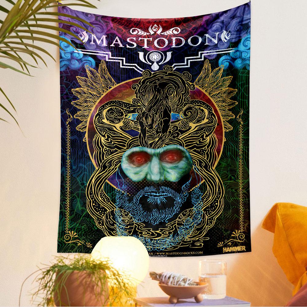 Mastodon Hammer Tapestry Wall Hanging, Heavy Metal Band Poster Art, Rock Wall Decor for Bedroom Living Room Dorm