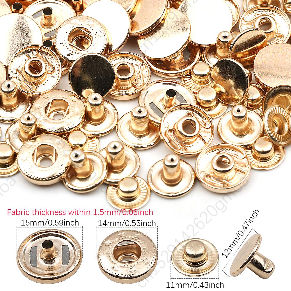

20 комплектів/упаковка 10-15 мм металеві кнопки-застібки швейні аксесуари botones кнопки для одягу сумок шкіри пресовані застібки 20Sets