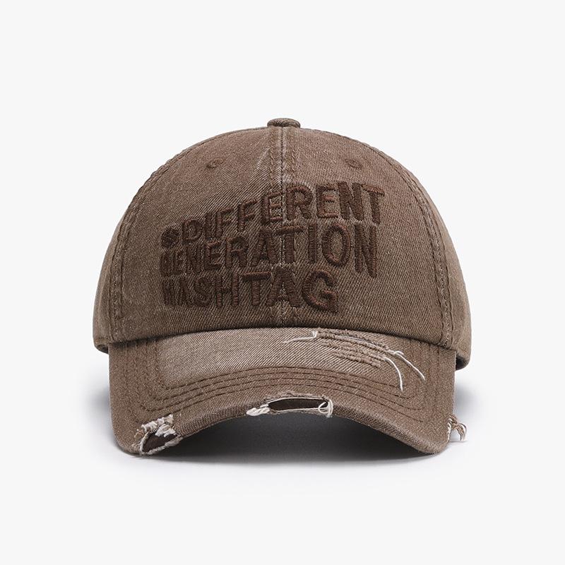 Spring and Summer Outdoor Curved Brim Letter Embroidery Washed Baseball Cap Men's Fashion Sun Protection Versatile Women's Cap