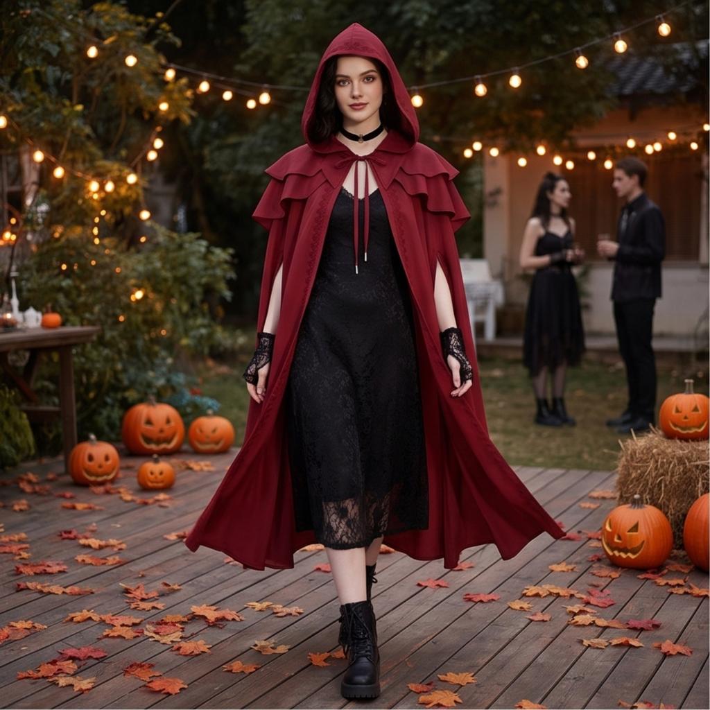 Gothic Cape Cloak for Halloween Costume