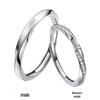Sterling Silver Mobius Strip Couple's Rings: Luxurious Niche Design with Inlaid Diamonds, Adjustable Pure Silver.
