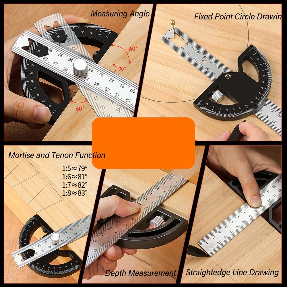 12-Inch Angle Protractor Stainless Steel Angle Finder Ruler  Construction