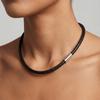 Black Leather Rope Necklace with Clasp DIY Pendant Braided Cord Necklace 45cm Waterproof Cord Chain Line String Men Women