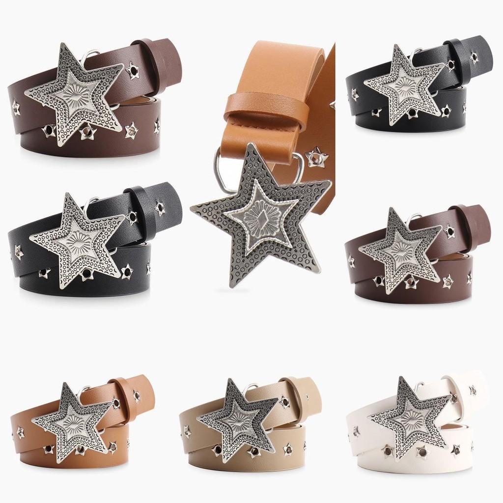 Alloy Women Simple Star Shape Belt Solid Color Waist Decoration Fashion Gift