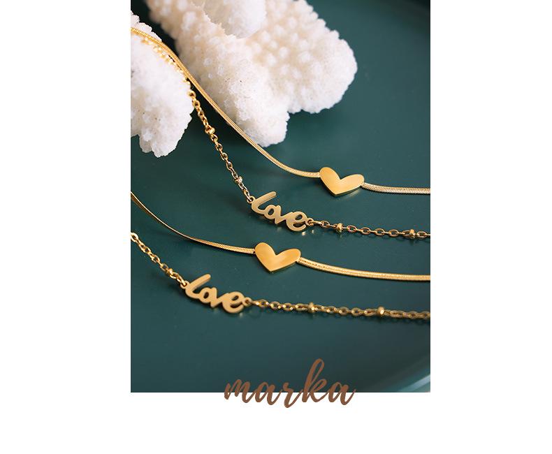 18k Gold Heart Titanium Steel Anklet - Vintage, Non-Fading Luxury Foot Chain for Women