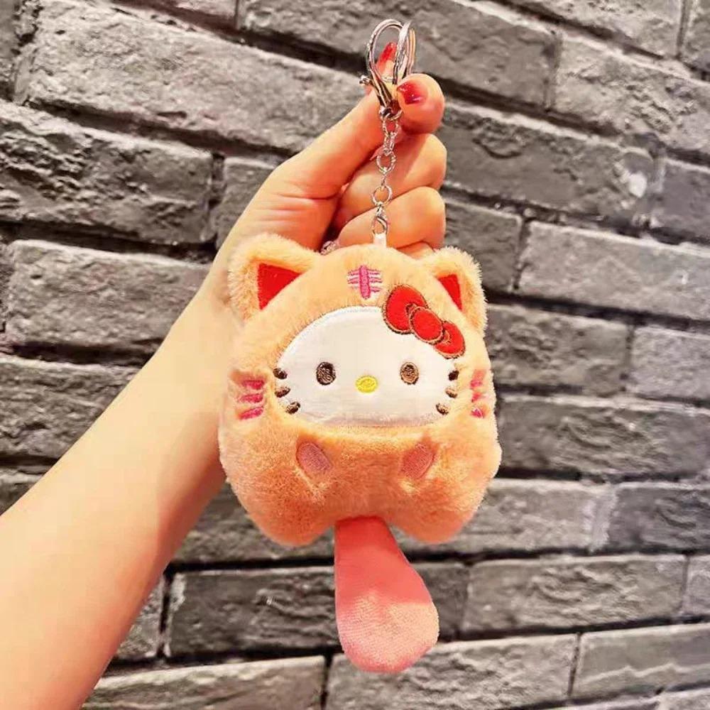 Hot Sanrio Cute Plush Stuffed Toy Keychain Anime Peripheral Kuromi Backpack Hanging Chain Holiday Gifts For Boys And Girls