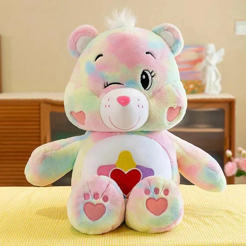Anime Cartoon Care Bears Kawaii Birthday Plush Toy Japanese New Rainbow Bear Plush Doll Bedroom Pillow Ornament Doll Gift 45cm