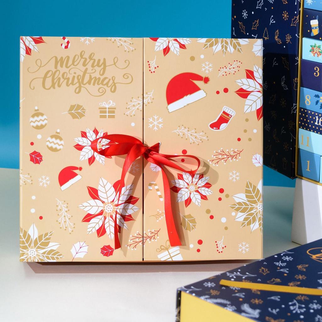 2025 Empty Advent Calendar Box 24 Days DIY Christmas Countdown Calendar Box Fillable Holiday Case for Candy Jewelry Small Gifts