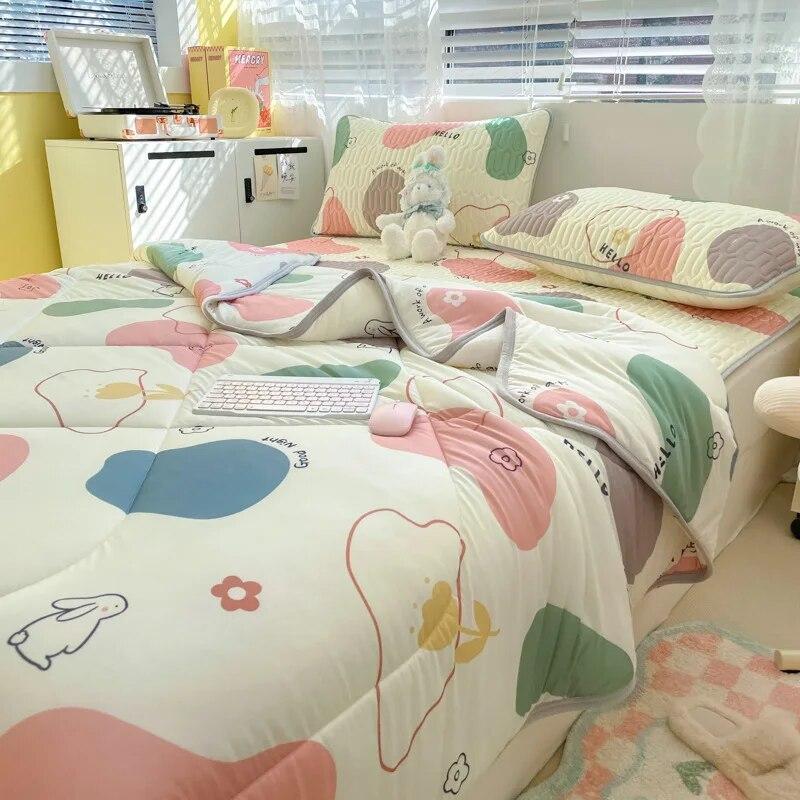Summer Cooling Thin Blanket for Hot Sleper Lightweight Skin-friendly Comforter Queen King Size Single Double Bed Quilt Bedspread