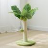 Cat Scratching Post 12.6in High 9.8in Base Hanging Balls Green Leaves Sisal Hemp Cat Scratcher for House Bedroom Indoor