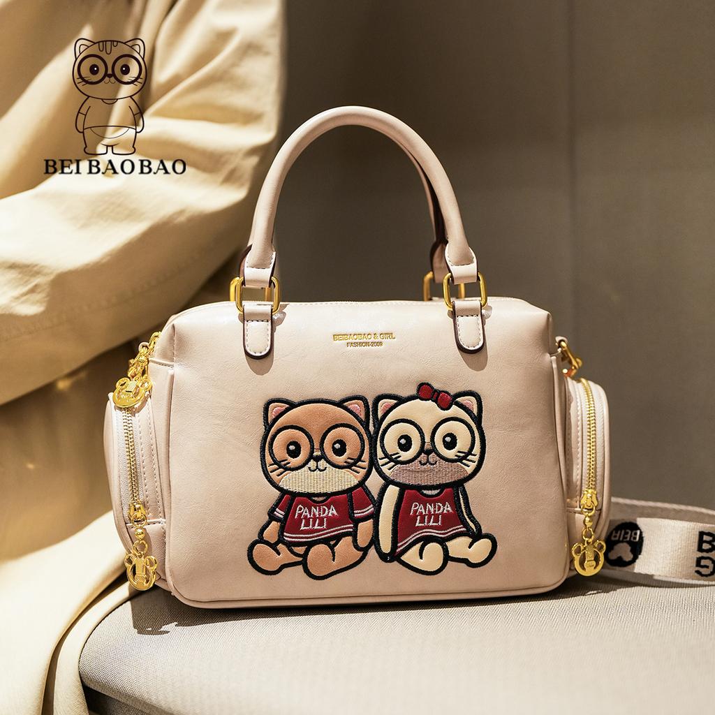 New Women's Bag Cartoon Couple Cat Handbag Cute and Stylish Single Shoulder Crossbody Bag