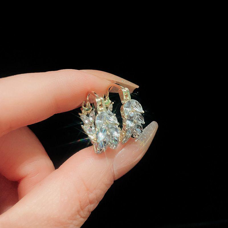 

Vintage Zircon Round Court Style Luxury Earrings