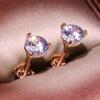 S925 Silver Geometric Korean Earrings for Women - Diamond-Accented Square Design with Versatile Wear Options.