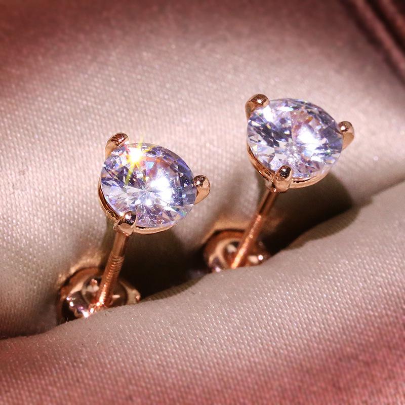S925 Silver Geometric Korean Earrings for Women - Diamond-Accented Square Design with Versatile Wear Options.