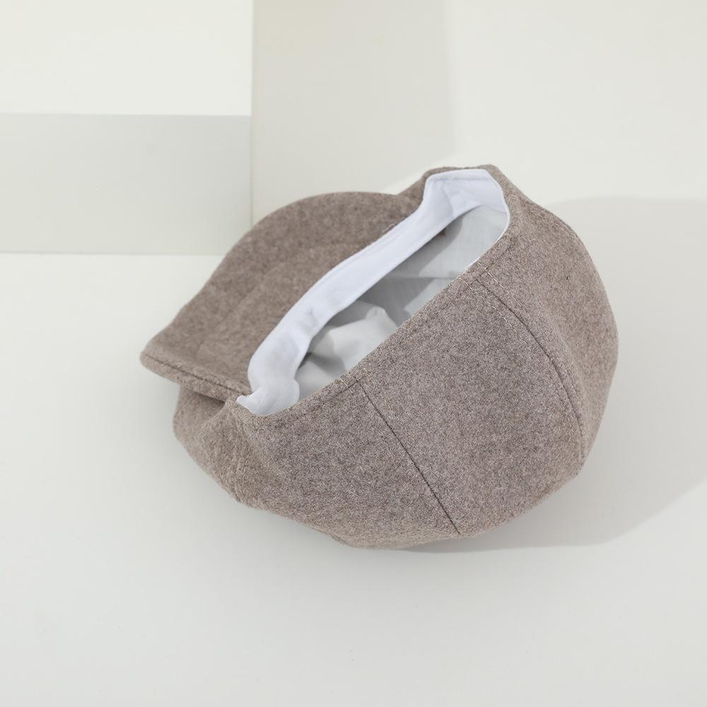 Bud Cotton Fashion Forward Hat Women's New Children's Octagonal Hat Foreign Style Baby Woolen Material Plain Autumn and Winter Girl