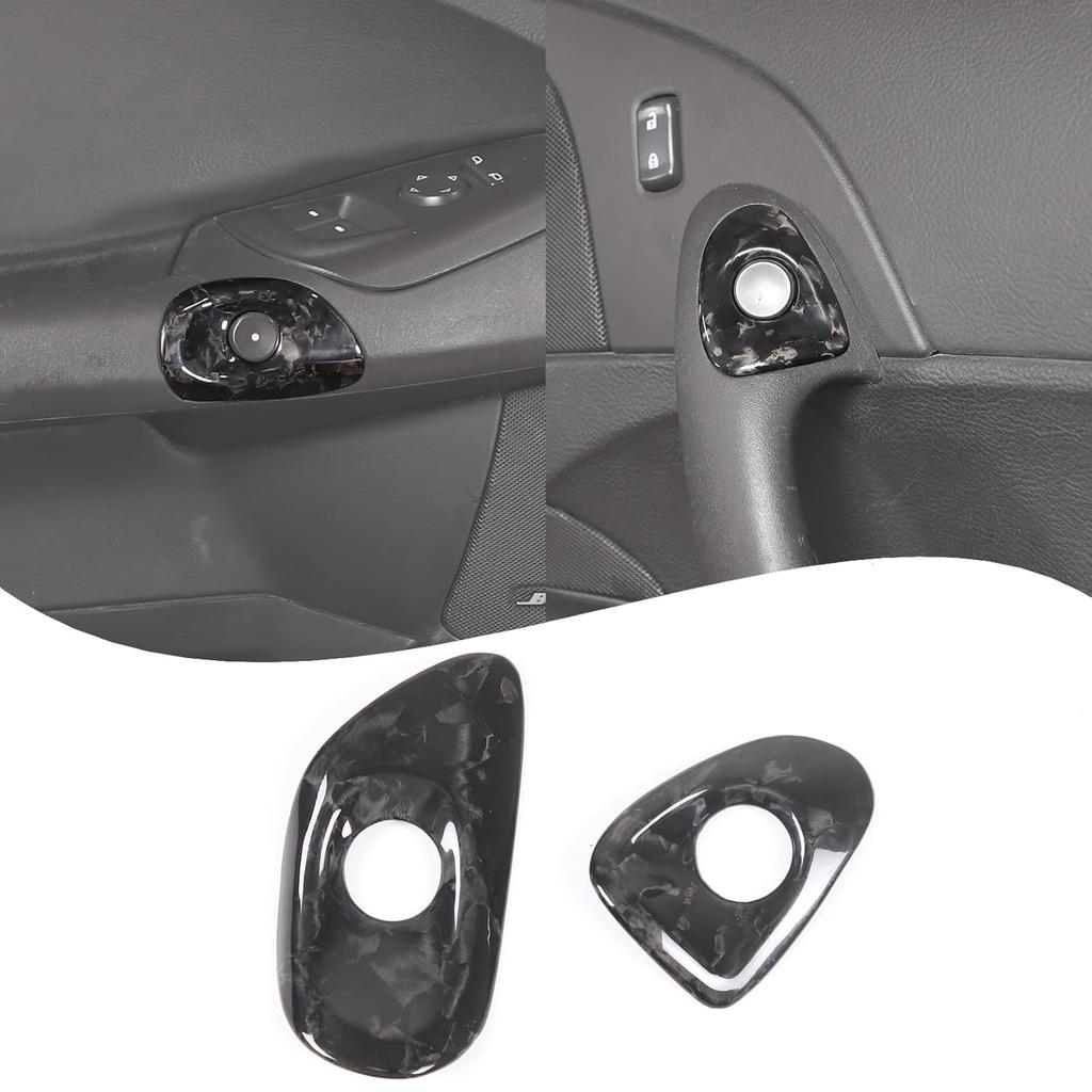 Lcojicep Car Switch Button Trim Compatible with Corvette C6 Z06 ZR1 2005-2013 Door Switch Button Lock Trim Door Switch Button Trim Frame Panel Real