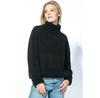 Fobya Sweater Seamless Oversized Sweater with a Turtleneck with Folded Cuffs Made of Alpaca