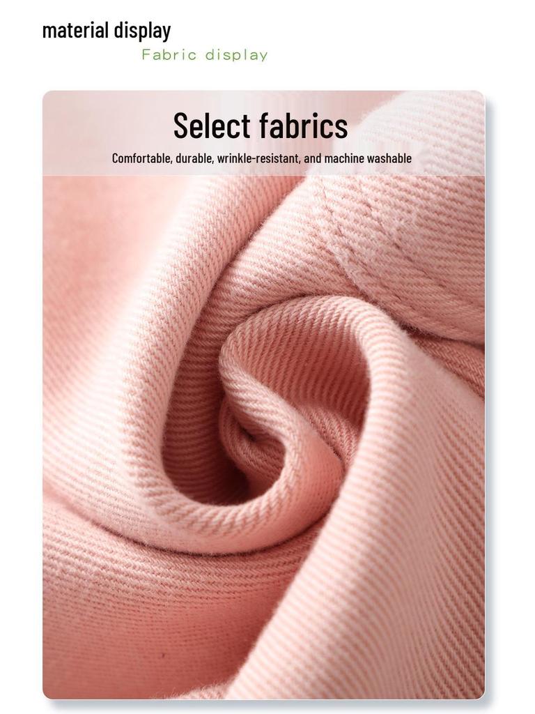 Women's Pink Fleece-Lined Wide-Leg Jeans - 2024 Autumn/Winter Collection