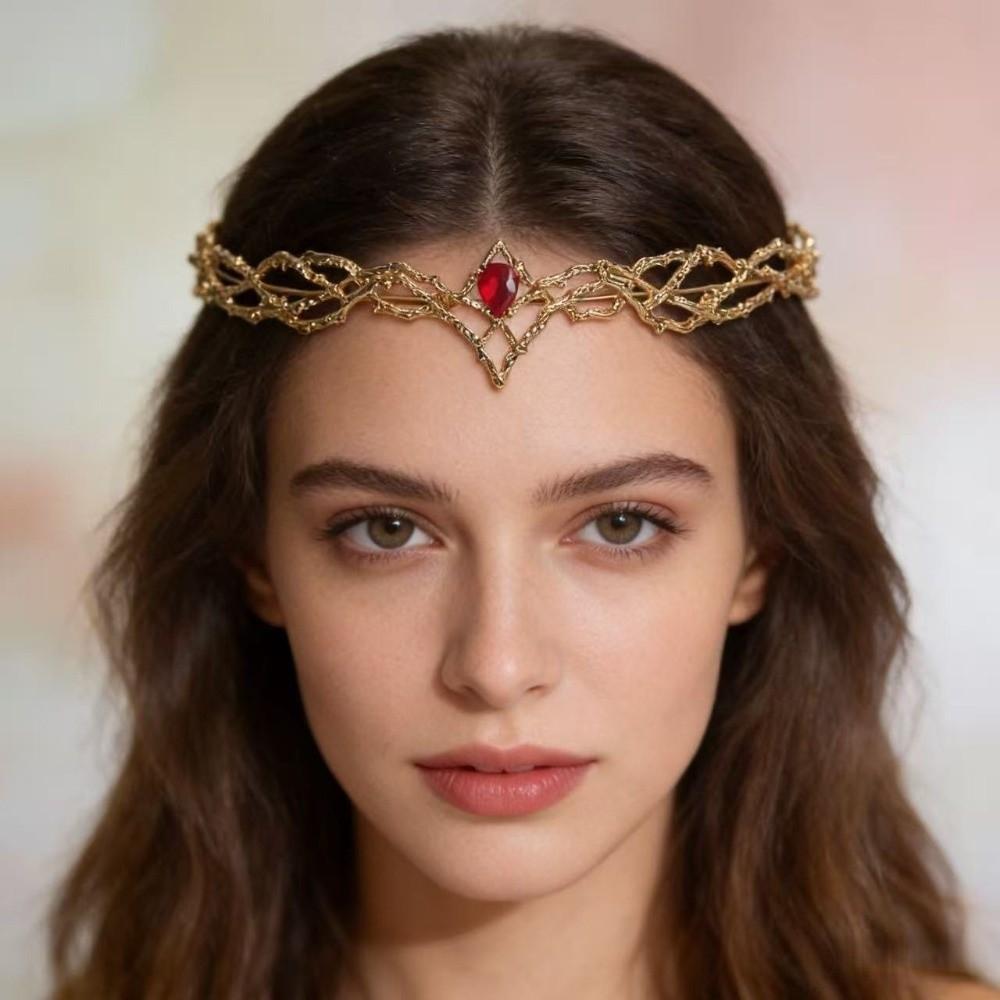 Retro Color Crown Cosplay Headwear Adjustable Headband Bridal Hair Accessories Bridal Wedding