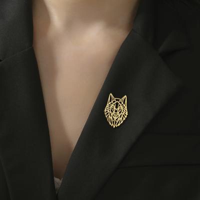 Teamer Punk Wolf Pin Brooch For Women Men Wild Animal Jewelry Clothing Accessories Suit Badge Fashion Birthday Gift 2026 New In