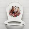 Happy Horse Lover Badezimmer Kreativer Toilettenaufkleber Toilettendeckel Dekoration Wasserdichter Aufkleber