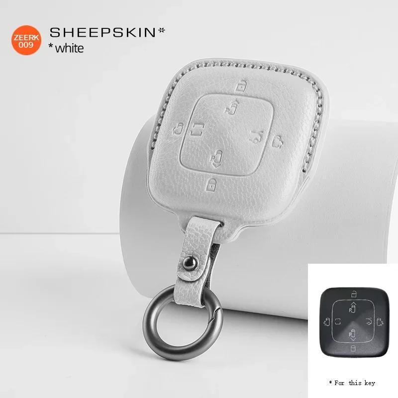 Innenraumverkleidungen Lammfell Auto Intelligenter Fernschlüssel Etui Abdeckung Halter Tasche Schale Voll für ZEEKR 009 Schlüsselanhänger Auto Zubehör