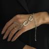 Creative Pearls Long Tassel Simple Handmade Chain Bracelet for Women Unique Temperament Metal Bracelets Charm Jewelry