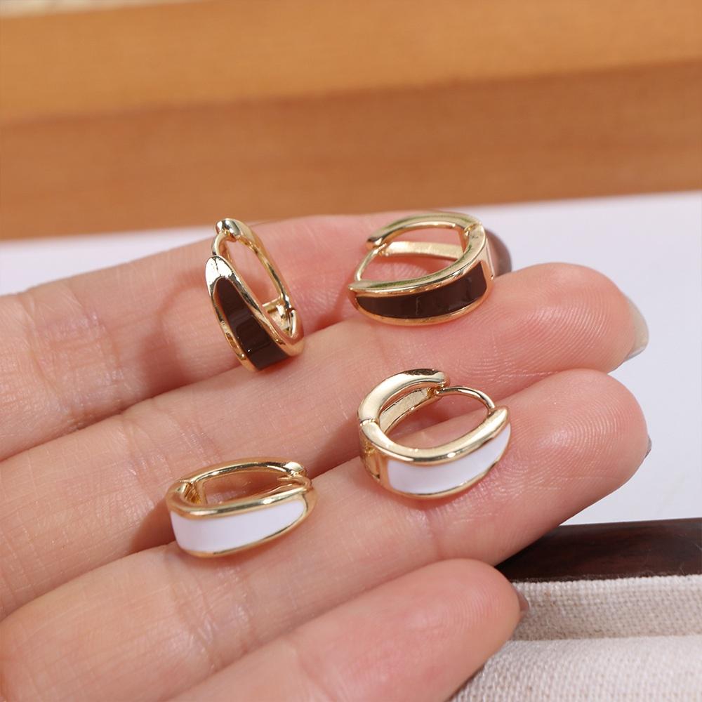 Style Dripping Oil Korean Style Earrings Women Hoop Earrings Huggie Earrings Enamel Ear Buckle