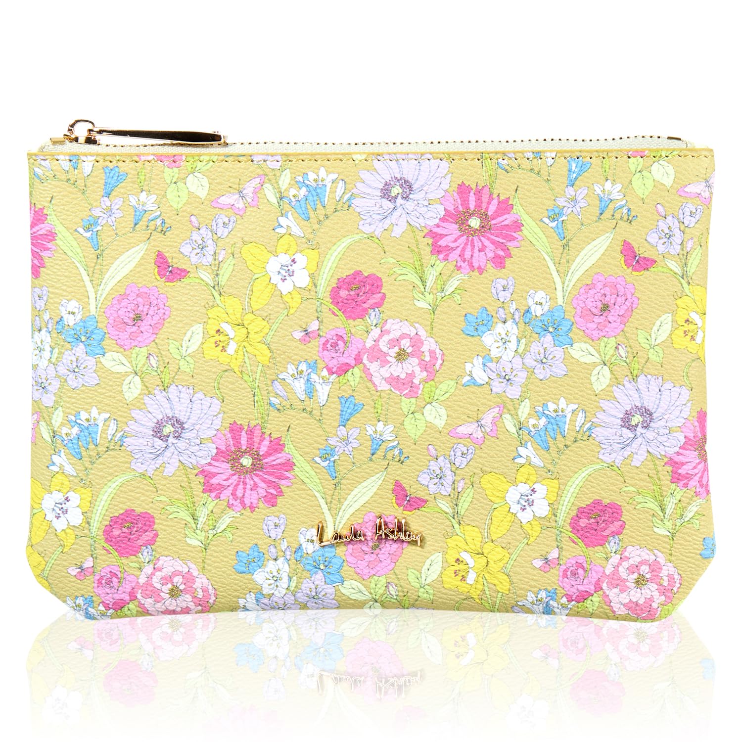 

accessory [Laura Ashley] Pouch, case, cute, stylish, women s, floral, botanical, Gilly, elegant, ilpp-02-green, yellow-green