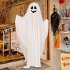 Halloween Light-up Ghost Decoration with LED Light Outdoor Spooky Standing White Ghost for Porch Fireplace Party Garden Decor