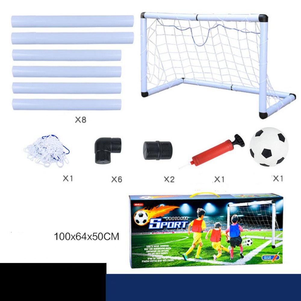 Mini Folding Football Soccer Ball Plastic 2 Sizes Removable Goal Post Net Set High-strength Kids Indoor Outdoor Toys