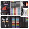 HIFORNY 176-Piece Art Supplies Drawing Kit with 100 Sheets, 3-Color Sketchbook, Graphite, Charcoal, Watercolor & Metallic Pencils, Blending Tools, and
