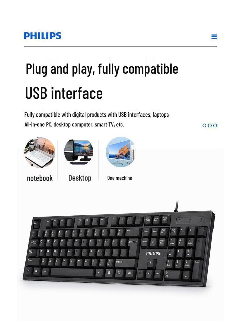SPK6234 USB Wired Keyboard for Home and Office